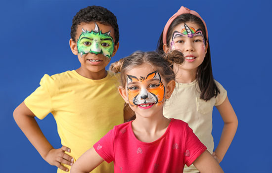 Kids with painted faces